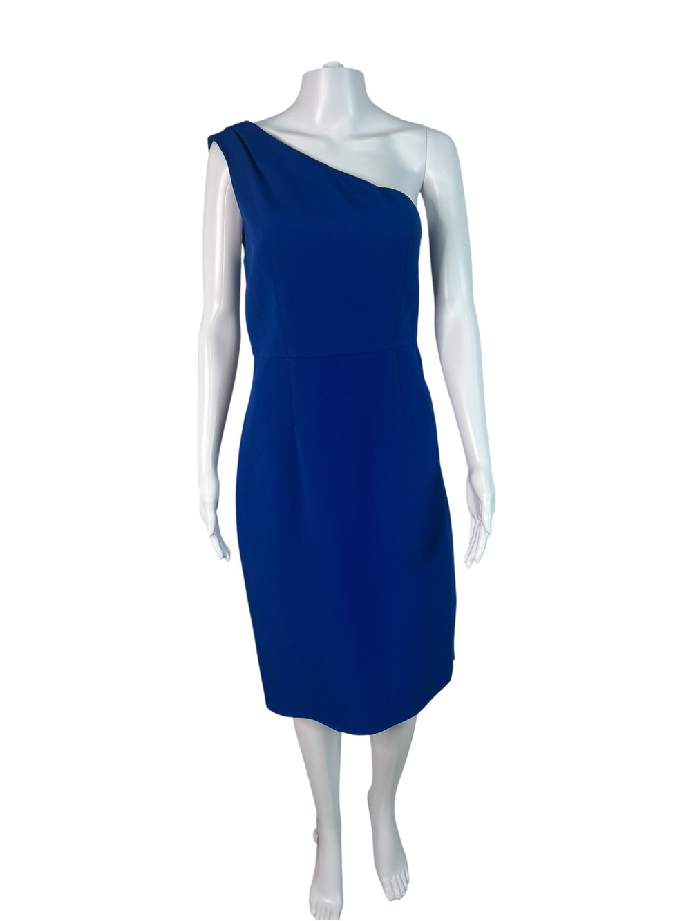 Express One-Shoulder Cobalt Blue Sheath Dress Side Zipper NEW